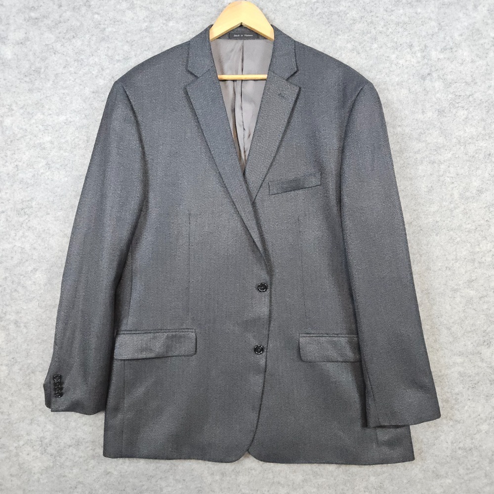 Michael Kors Men's Dark Gray Blazer Size 48L Herringbone Uncut Rayon/Polyester